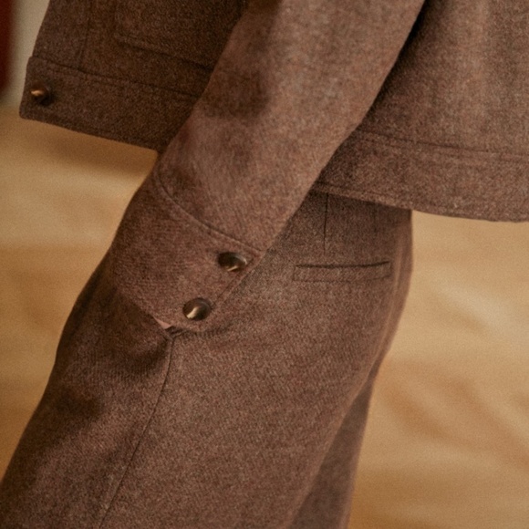 Sezane Auguste Trousers Taupe - Size 6 - Picture 4 of 9